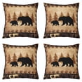 thumbnail image 4 of Bear Throw Pillow Covers 24"x24" Set of 2 Soft Wild Animal Cushion Covers for for Couch Sofa Rustic Cabin Country Nature Wildlife Bear Tree Yellow Brown Decorative Pillowcases Outdoor Pillows Covers, 4 of 6