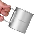 thumbnail image 2 of 375ml Ultralight Titanium Cup Outdoor Portable Camping Picnic Tea Cup Coffee Mug with Lid and Foldable Handles, 2 of 7