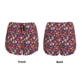 thumbnail image 3 of Susaid Apricot color Skull flower Print Women's High Waisted Running Shorts Quick Dry Athletic Gym Track Workout Shorts Zip Pocket-Small, 3 of 7