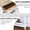 thumbnail image 4 of 48" Sideboard Buffet Cabinet with Hand-Carved, Entryway Cabinet with 2 Drawers and 1 Bottom Shelf, Cupboard Console Table for Kitchen, Dining Room, Living Room, Bedroom, Natural+White, 4 of 7