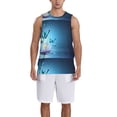 thumbnail image 4 of Easygdp Butterflies And Waterlily In Water Men's Mesh Basketball Jersey Quick Drying Sleeveless Shirts Fitted Muscle Tank Tops Sport Round Neck T-Shirt - Small, 4 of 9
