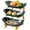 Green, variant on 3-Tier Oval Fruit Basket with Bamboo Stand, 3 Tier Fruit Basket for Counter, Vertical Space-Saving Organizer for Vegetable, Snack Dessert Cake Tray Plate Rack for Party Wedding (White,3 Tiers)