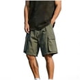 thumbnail image 3 of cllios Men's Big and Tall Cargo Shorts with Pockets Loose Fit Drawstring Waist Outdoor Short Summer Casual Shorts Green XXXXL, 3 of 7