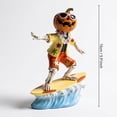 thumbnail image 3 of Clearance! Halloween Surfing Pumpkin Skeleton Figurine Tropical Hawaiian Resin Skull Surfer Statue Summer Beach Decor for Desk Table Shelf Party Home Display, 3 of 5