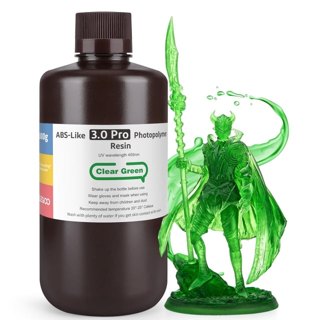 Impresora 3D de resina ELEGOO ABS-Like 3.0 Pro 1000 g, verde transparente