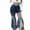 Blue, variant on Buigttklop Pants for Women 2024 Flare Pants Splicing Plaid Horn Denim Flanged High-Waisted Jeans and Trousers