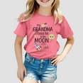 thumbnail image 2 of Teen Girl Shirts Girls Cartoon Print Fashion Round Collar Loose Hugh Leisure T Shirt With Short Sleeves Girls Summer Tops T-Shirts Hot Pink,5-6 Years, 2 of 4