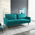 thumbnail image 2 of Pemberly Row 70" Round Arm Upholstered Modern Velvet Sofa in Blue, 2 of 15