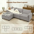 thumbnail image 4 of FLEXISPOT SF6 Cloud Sectional Couch  with Storage  for Living Room with Reversible Ottoman, 100.4" L-Shaped Modular Sectional Sofa with Storage, 3-Seater Comfy Sofa Couch for Apartment, Chenille Gray, 4 of 16