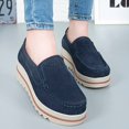 thumbnail image 2 of Xishao Mocasines de plataforma de ante para mujer, antideslizantes, transpirables, casuales, cómodos, para caminar, correr, para verano, trabajo, gimnasio, tenis, atletismo, interiores y exteriores Xishao ropa, 2 of 2