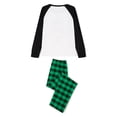 thumbnail image 6 of Votuleazi Christmas Family Pajamas Matching Set Cartoon Pattern Print Long Sleeve Tops and Plaid Pants Sleepwear, 6 of 10