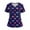 34# Dark Blue, variant on Womens Valentine's Day Scrub Tops Short Sleeve V Neck Love-Hearted Print Plus Size Nursing Uniforms Shirts with Pockets 2025 Purple XL
