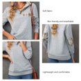 thumbnail image 4 of Blusa De Mujer, Gris, Lavable A Máquina, Cuello De Solapa Con Botones, Sudadera De Mujer, Versátil Para Combinar Con Fibra De Poliéster Para El Hogar Y El Trabajo ANGGREK X gris, 4 of 7
