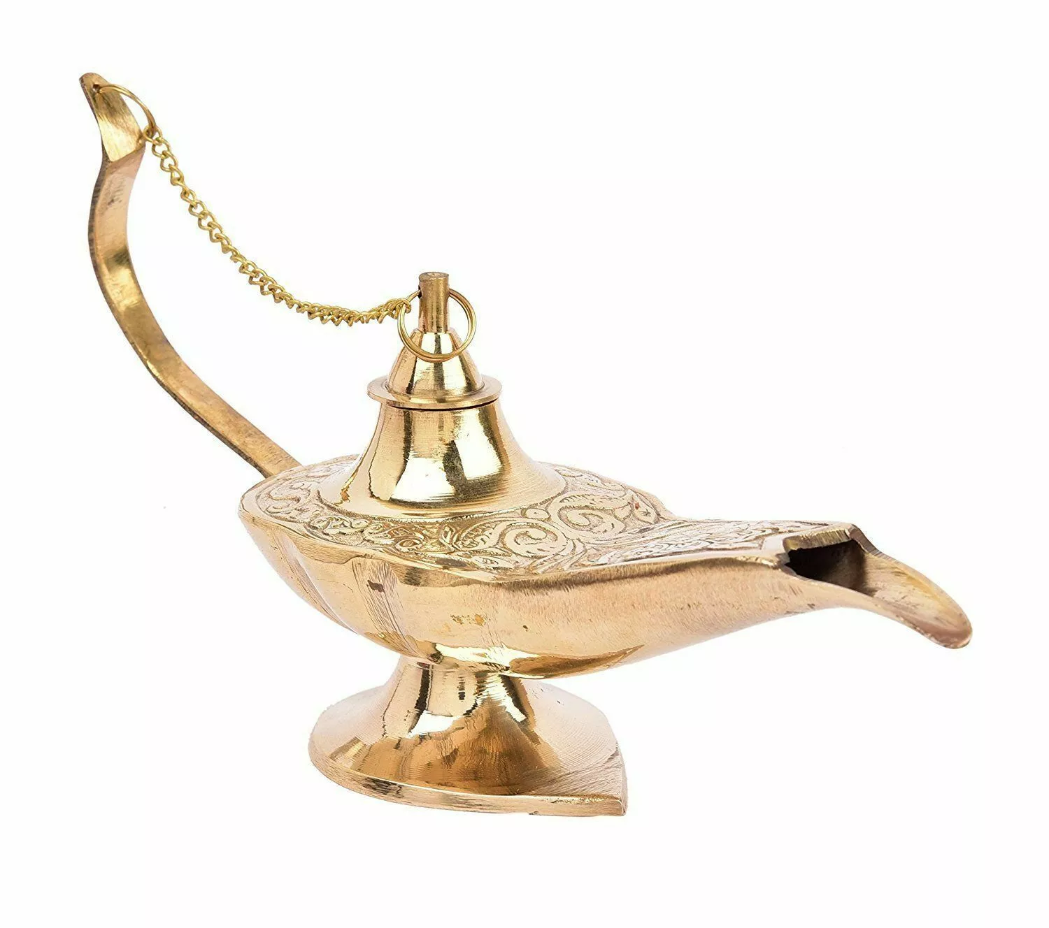 Lovely 5.5'' Decorative Brass Handmade Aladin Genie Oil Lamp Home Décor Collectible Souvenir -Xmas Gift
