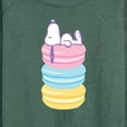 thumbnail image 3 of Peanuts - Snoopy Stacked Macarons - Women's Lightweight French Terry Long Sleeve Shirt, 3 of 6