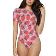 thumbnail image 2 of Picia Strawberry Womens One Piece Swimsuits Modest Tummy Control Bathing Suits Lace Up Slimming Swim Suit-X-Large, 2 of 9