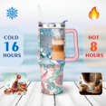thumbnail image 4 of 40oz Cute Colorful Starfish Stainless Steel Flip Straw Tumbler Spill Proof Travel Cup Double Wall Vacuum Insulated Coffee Mug with Top Handle, 4 of 6