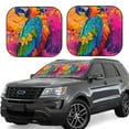 thumbnail image 1 of JUNZAN Vibrant Parrot Splash Art Pattern Car Windshield Sun Shade | Reflective Sunshade | Foldable 2-Piece Sun Shield Protect Your Car | Fits Sedans, SUVs, Hatchbacks-Large, 1 of 6