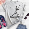 thumbnail image 2 of Touchdown Shirt, Unisex Women's Men's Shirt, Funny Baseball T-shirt, Funny Football Shirt Ironic Sports Tee, Heather Ash, Small, 2 of 6