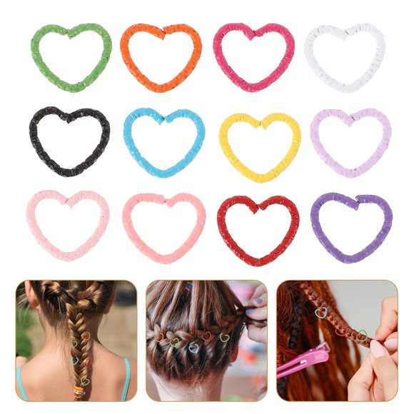 FONWILYO 50Pcs Fashionable Metal Hair Cuffs with Love Shape Design Hair Jewelry for Wedding Parties and Daily Wear
