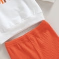 thumbnail image 5 of Okbabeha Toddler Girl Winter Clothes Baby Halloween Outfit Letter Crewneck Sweatshirt Pumpkin Flare Pants Fall Outfits, 5 of 7