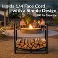 thumbnail image 4 of Sunnydaze Outdoor Powder-Coated Steel Firewood Log Rack with Kindling Holder, 4 of 11