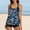 Blue, variant on Floral Print Women's Two Piece Swimsuits Tankini with Boyshorts Removable Padded Bra High Waist Bathing Suits for Beach Pool Summer
