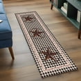 thumbnail image 4 of Retro Mottled Washable Area Rug 2 x 6 ft Country Star Farmhouse Black Buffalo Plaid, Soft Non Slip Rugs Stain Repellent Indoor Felt Carpet for Living Dining Room Bedroom Home Office, 4 of 9