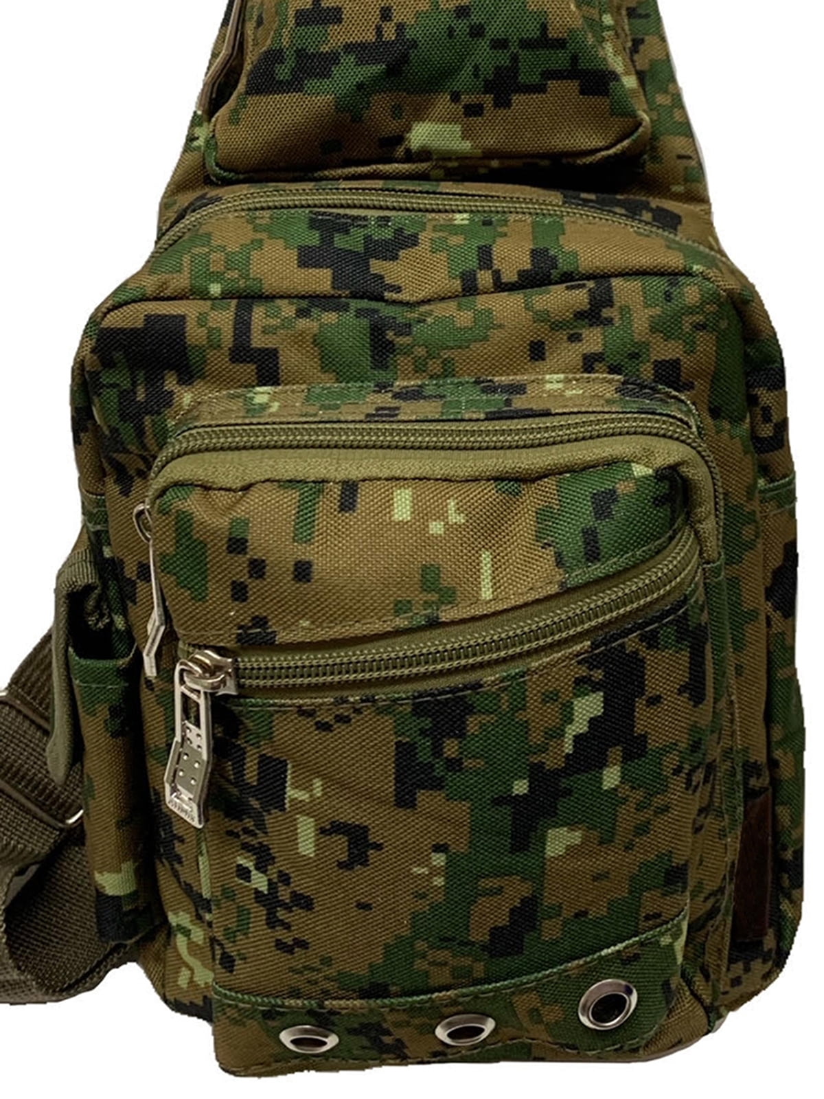 Gravity Trading Front Zipper Crossbody Adjustable Sling Bag - Camo