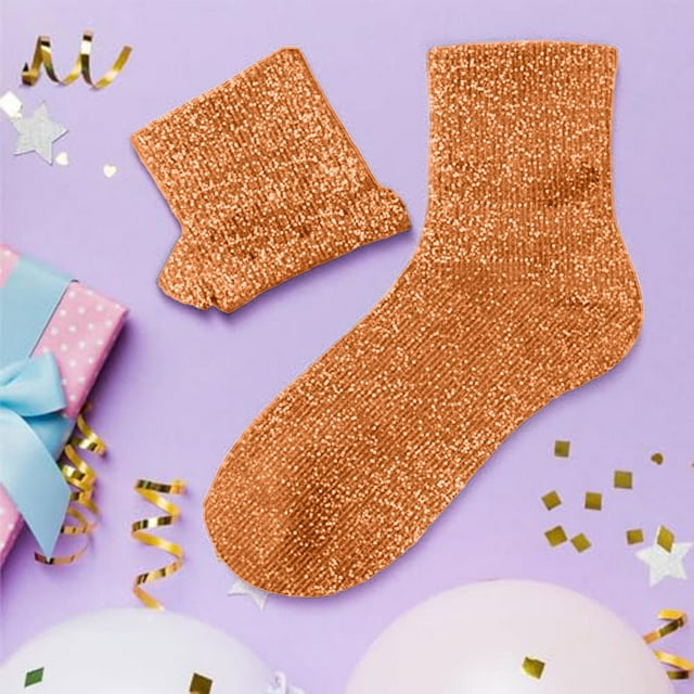 Sparkly Solid Color Slouch Socks, Fashionable Mid Calf Hosiery for Daily Wear, Comfortable Stretch Fit for Casual Outfits, Fun Design for Entertainment, Perfect for Lounge and Style