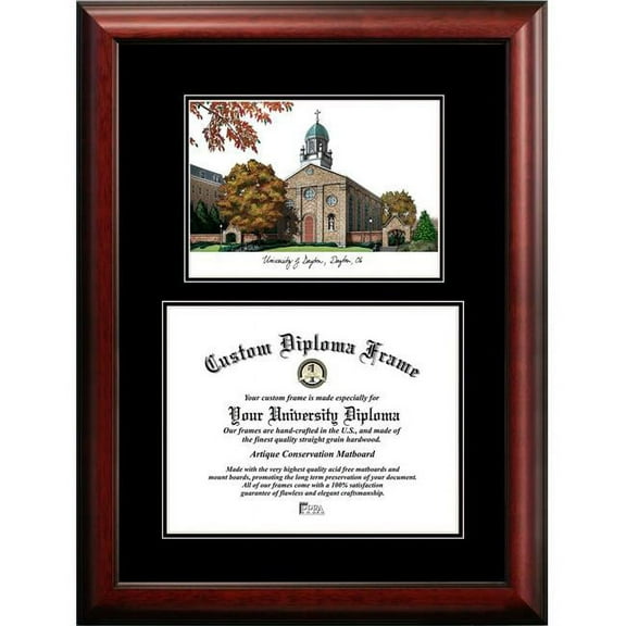 Campus Images OH994D-1411 11 x 14 in. University of Dayton Diplomate Diploma Satin Mahogany Frame