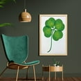 thumbnail image 2 of Clover Wall Art with Frame, Detailed 4 Leaf Shamrock Design on Plain Background Lucky, Printed Fabric Poster for Bathroom Living Room, 23" x 35", Fern Green Yellow Green, by Ambesonne, 2 of 2