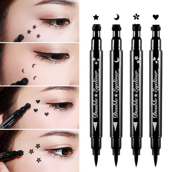 Pinkiou Eyeliner Stamp Winged Eyeliner Pen  for Cat Eye Waterproof Double Sided Long Lasting Seal Waterproof Eye Liner (4 in 1)