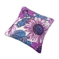 thumbnail image 3 of YFYANG Square Decorative Throw Pillow Case (Without Pillow Insert), Purple Vintage Floral Bedroom Sofa Car Cushion Cover, 20"x20", 3 of 9