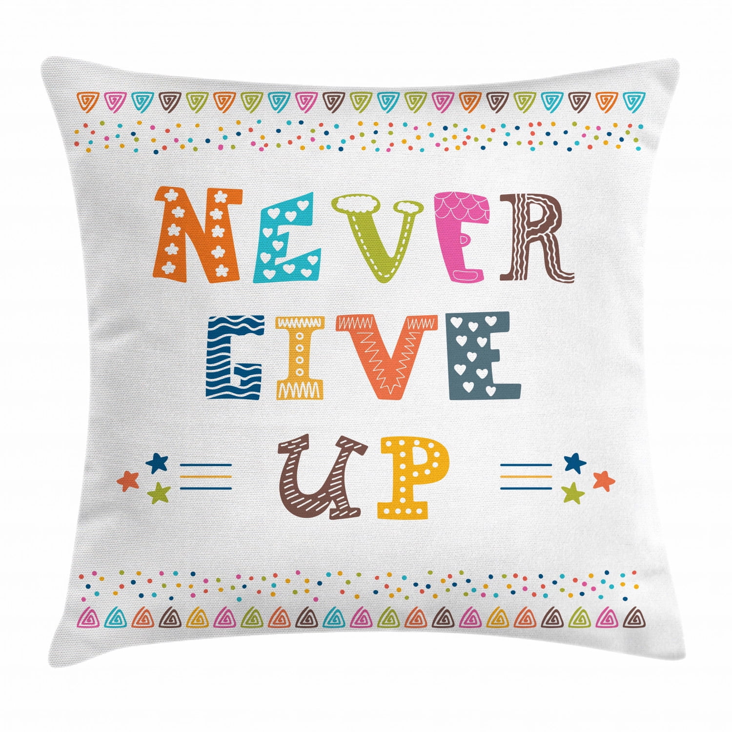 Inspirational Throw Pillow Cushion Cover, Encouraging Expression Never