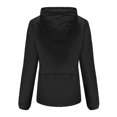 thumbnail image 6 of Womens Anorak Jacket Solid Color Zip Up Pockets Contrast Design Hooded Long Sleeve Outdoor Black L, 6 of 6