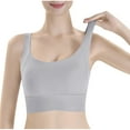 thumbnail image 2 of Seamless Sports Bra Wirefree Yoga Bra Wireless Bras for Women Ndbuld Fashion Women's Solid Color Seamless Sexy Back Yoga Bra Shaping And Breast Collection Cingerie Sports Bras Gray M, 2 of 6