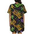 thumbnail image 3 of Lsque Mardi Gras Surface Women's Short-Sleeved Pajama Set - 2 Piece Soft and Lightweight Sleepwear Set-XX-Large, 3 of 9
