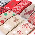 thumbnail image 2 of Coxeer Christmas Ribbon Burlap Vintage Festival Plaid DIY Wrapping Ribbon Craft Ribbon, 2 of 6