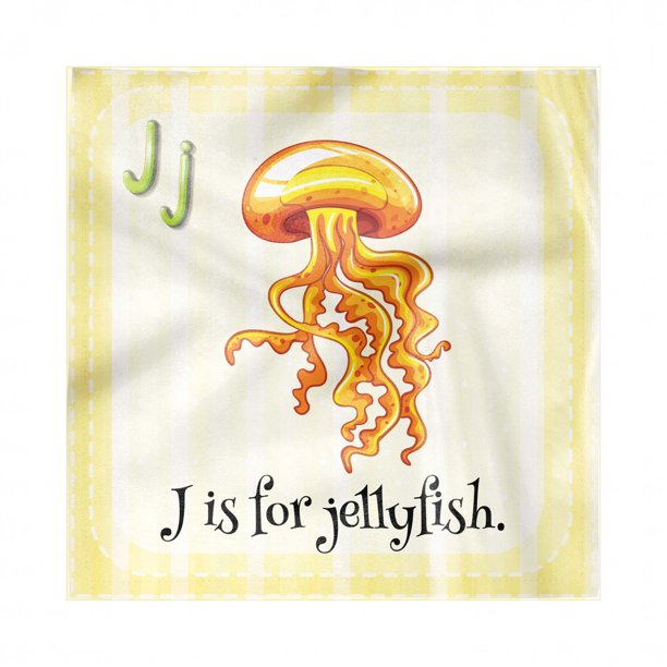 Jellyfish Decorative Satin Napkins Set Of 4 Letter J Learning Themed Infographic Educational Graphic Image Square Fabric Party Dinner Napkin 18 Orange Pale Yellow By Ambesonne Walmart Com Walmart Com