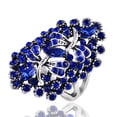 thumbnail image 3 of Womens Geometric Ring with Zircon Stone Hollow Alloy Electroplated Fashion Jewelry Ins Statement Ring Antique Silver Blue Diamond Gun Black Red Diamond, 3 of 6