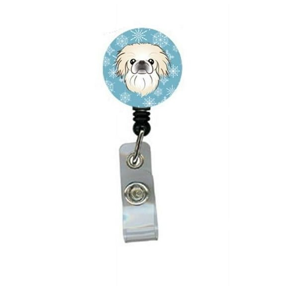 Carolines Treasures BB1655BR Snowflake Pekingese Retractable Badge Reel