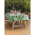 thumbnail image 3 of Outdoor Tablecloth with Umbrella Hole for Patio/Picnic/Party/Camping, Tropical Palm Leaves Waterproof Table Cloth Rectangle Table Cover Washable, Green Monstera Leaf Plants Summer Beige (60"x 102"), 3 of 8