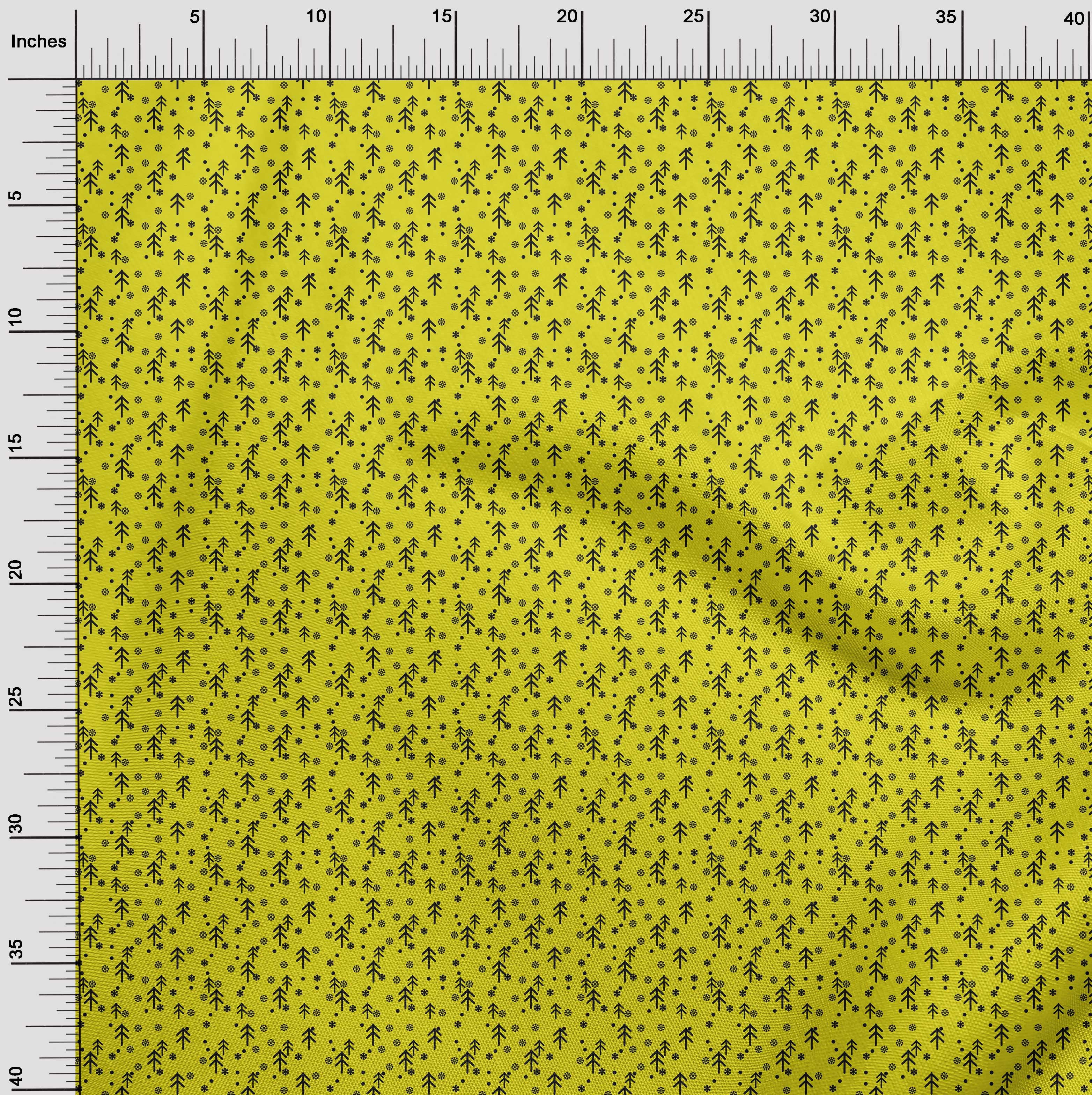 oneOone Cotton Jersey Yellow Fabric Merry Christmas Sewing Material Print Fabric By The Yard 58 Inch Wide-VNZ