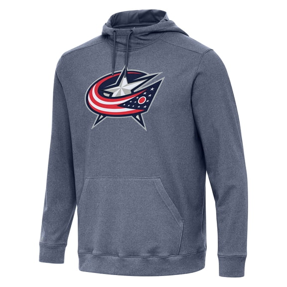 Men's Antigua Heather Navy Columbus Blue Jackets Cloud Pullover Hoodie