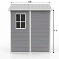 thumbnail image 3 of Outdoor Storage Shed 4x6 FT with Floor, Plastic Resin Garden Shed with Window&Lockable Door, All-Weather Utility Shed for Patio, Backyard, Lawn Mower, Bike, 3 of 7