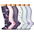 thumbnail image 1 of OUSITAID 6 Paires de Chaussettes de Compression pour Femmes, 1 of 6