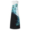thumbnail image 4 of QLEICOM Women's Summer Maxi Dress Casual Loose Sleeveless Long Dress with Pockets Striped Floral Print Vintage V Neck Maxi Dresses Beach Colorful Sundresses Plus Size, 4 of 11