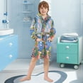 thumbnail image 5 of FORMRS Niños Bathrobe Unisex Hooded Robe Soft Plush Pajamas Sleepwear, Size 2-3T, Pink Floral Window, 5 of 7