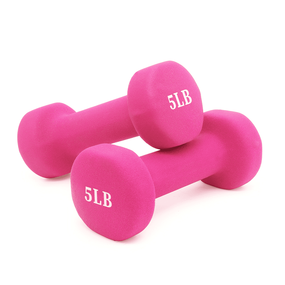 Matte Pink Dumbbells Fitness Hex Vinyl Coated Hand Weights 10lb 5lb 4lb 3lb  2lb（Only single one）